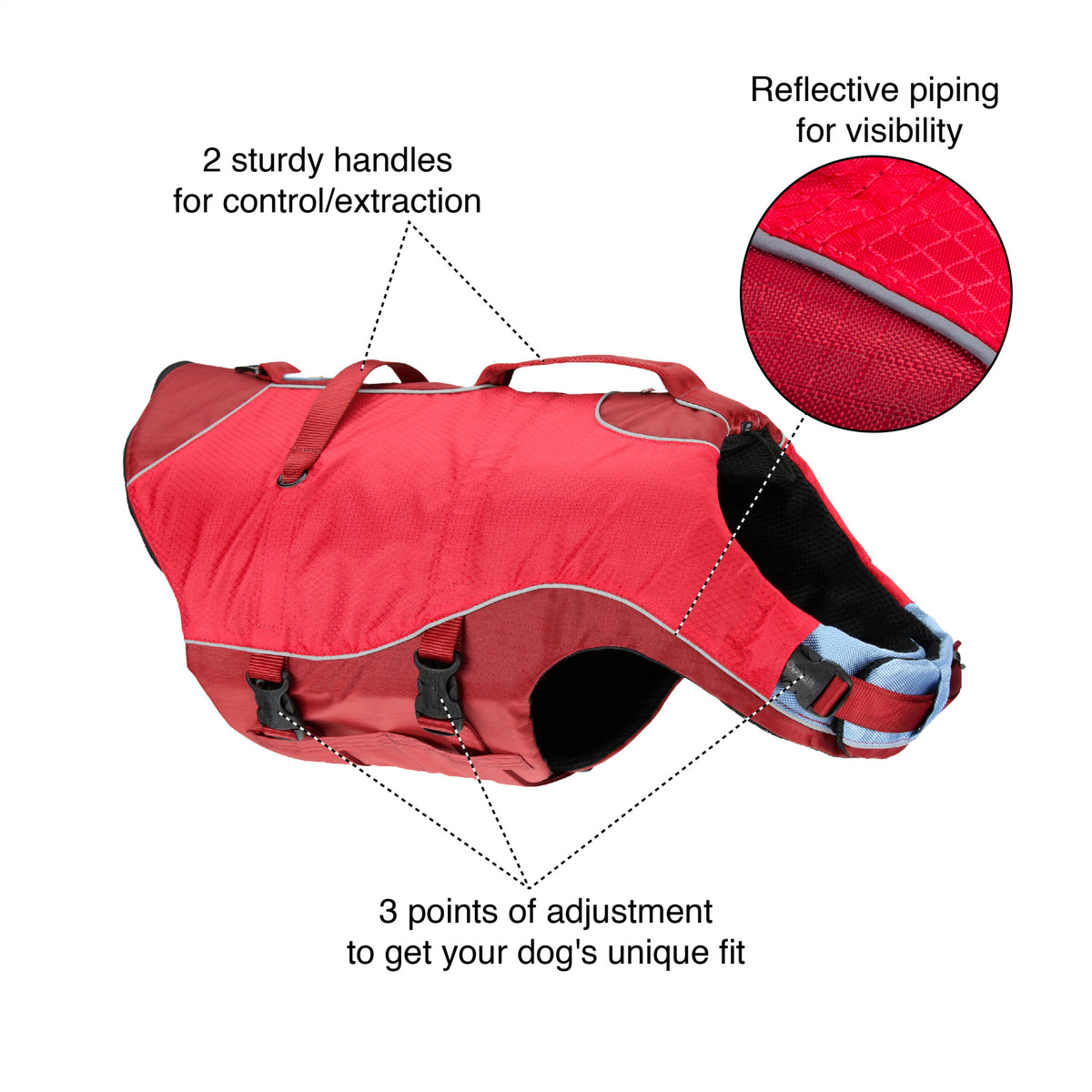 Chili Red Reflective Dog Life Jacket Z179154