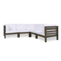Gray Acacia Wood Sectional Sofa Set with Cushions Q1562
