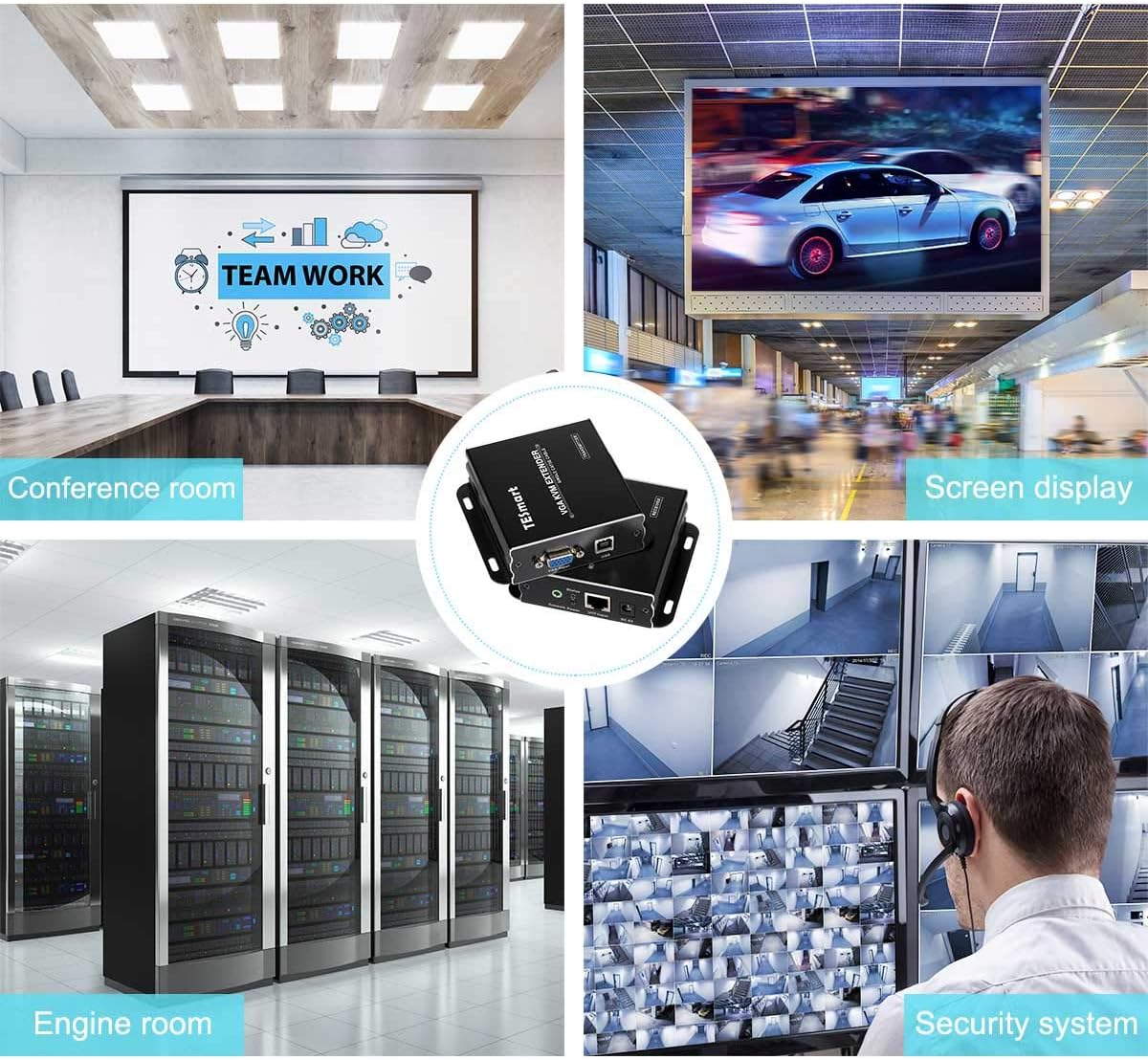 1080P 60Hz USB VGA KVM Extender Over Cat5e Cat6 Ethernet Cable H81897