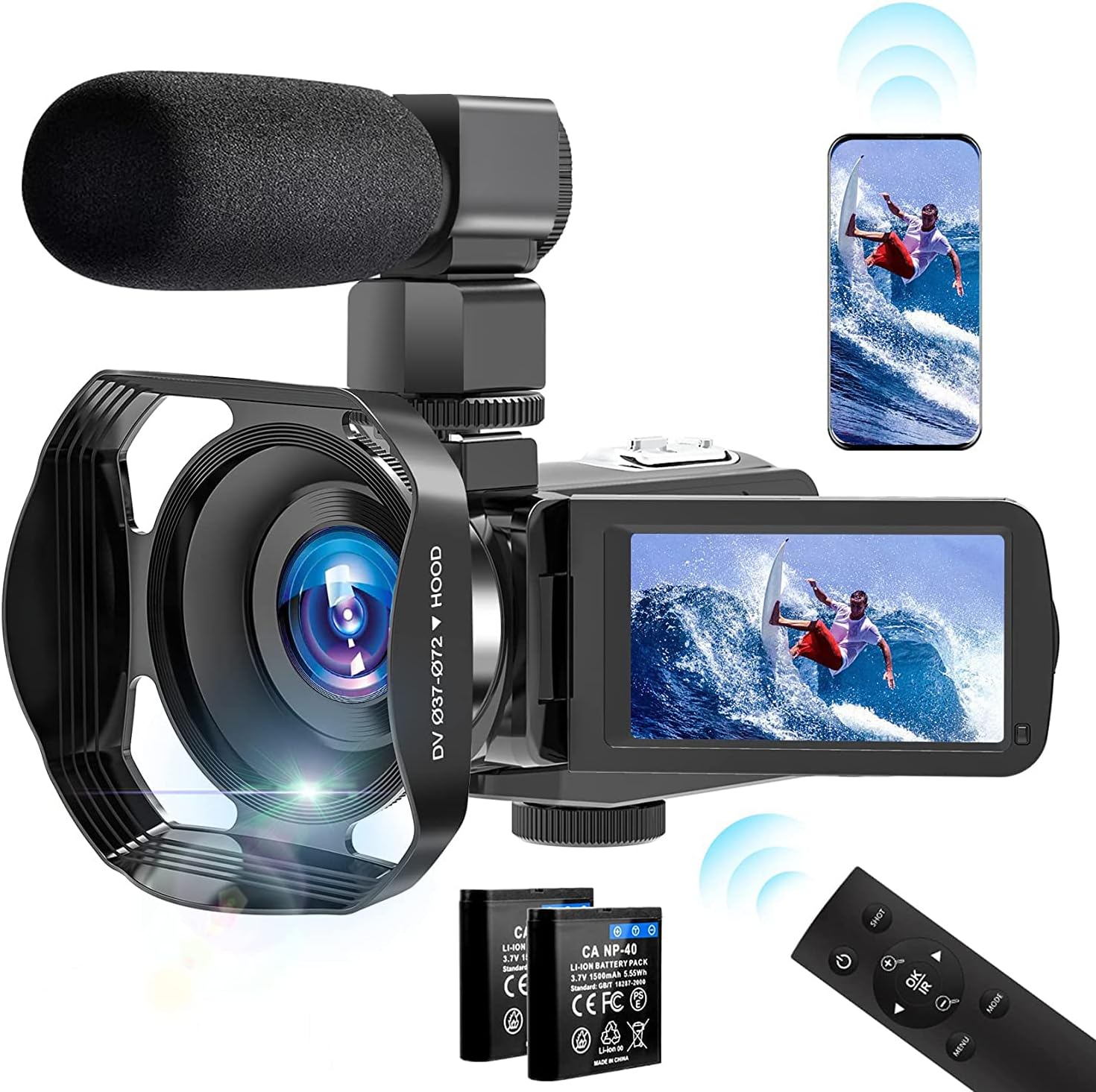 4K Video Camera Camcorder with Microphone T3989