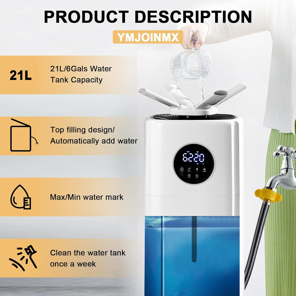 6Gals Water Tank Max 2000ml/h Mist Output Faucet Filling Humidifier 110V L7455