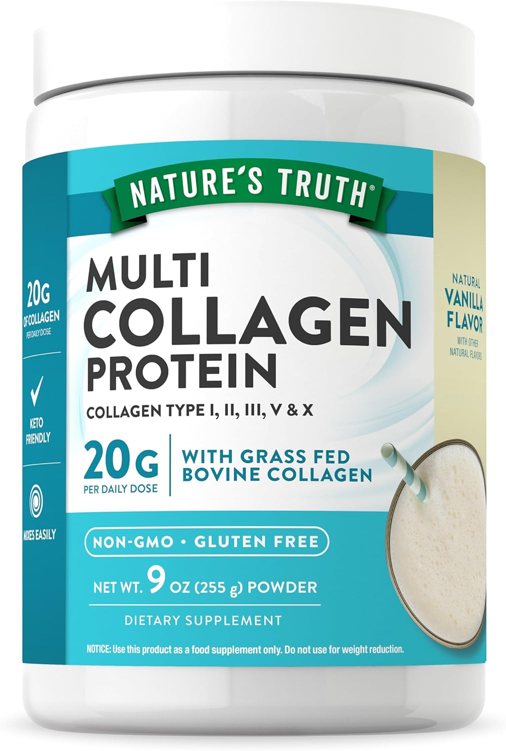Natural Vanilla Multi Collagen Protein Powder, 9 oz A9743