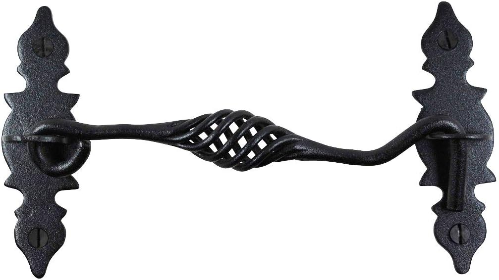 Black Wrought Iron Cabin Hook Eye Latches with Mounting Hardware K150013