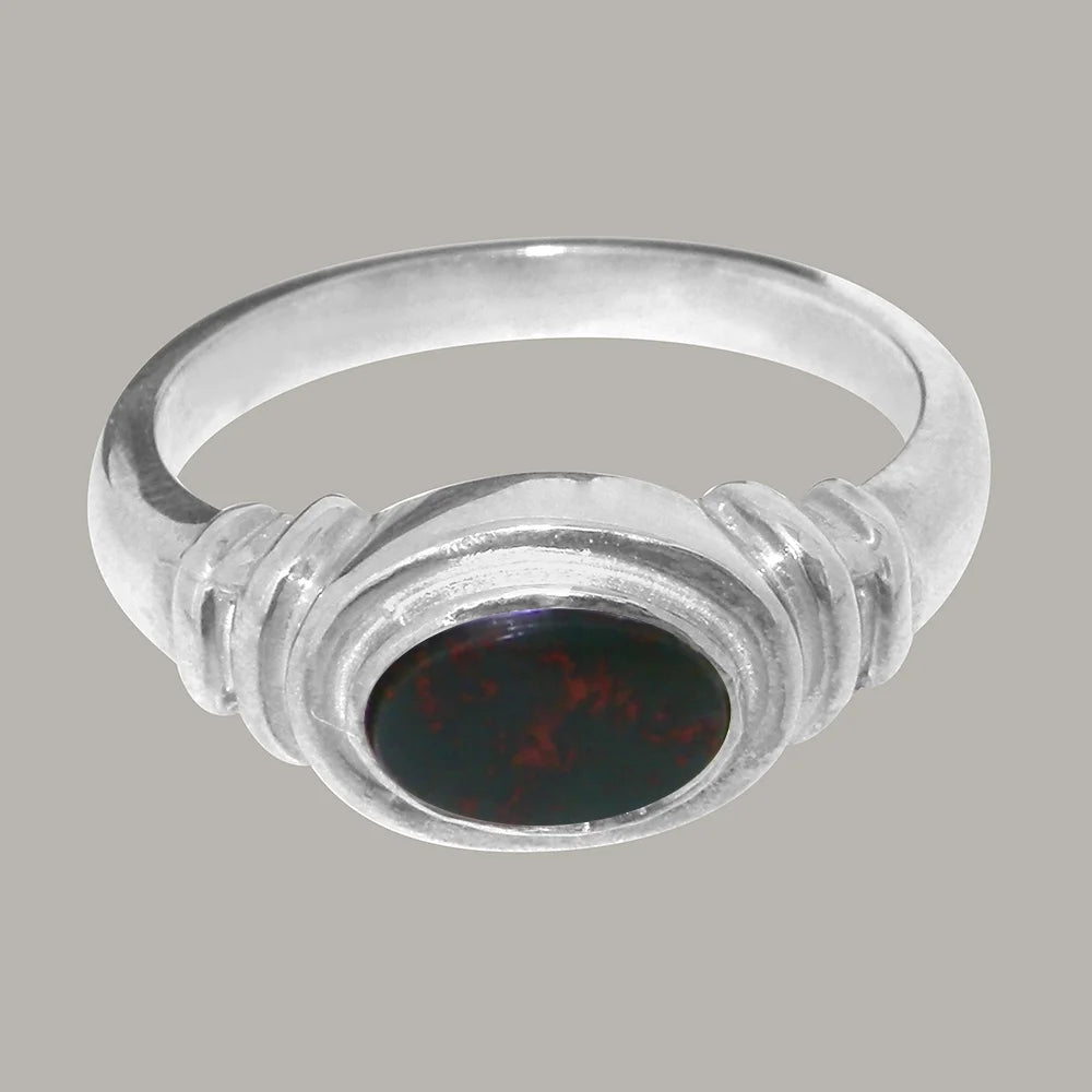 18k White Gold Natural Bloodstone Engagement Ring E2959