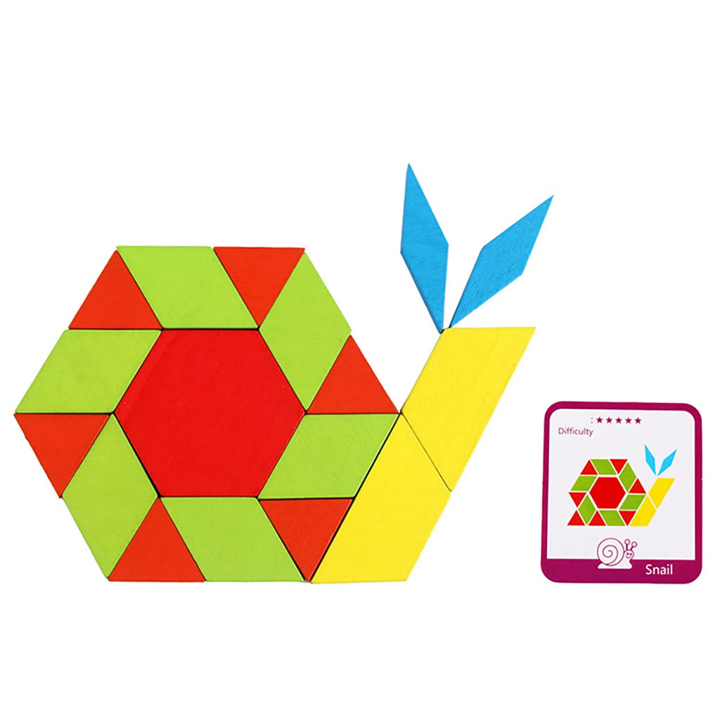 155 Pcs Wooden Pattern Blocks Set U4253