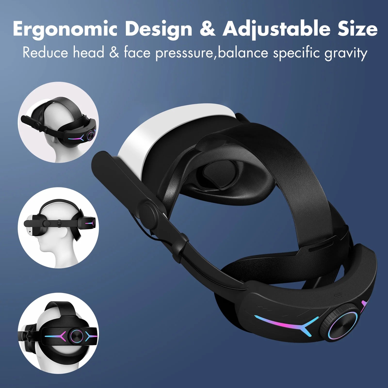 Black 8000mAh Battery Head Strap for Meta Quest 3 S741970