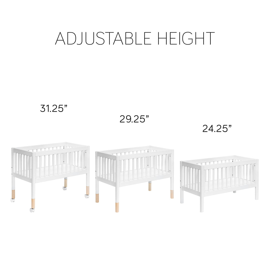 White Washed Natural Portable Bassinet M33096