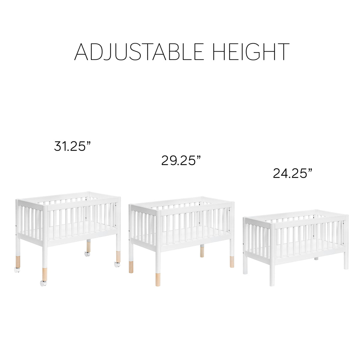 White Washed Natural Portable Bassinet M33096