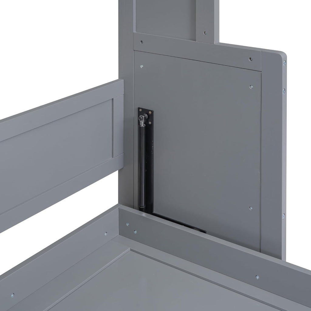 Gray Wood Queen Wall Bed I7805