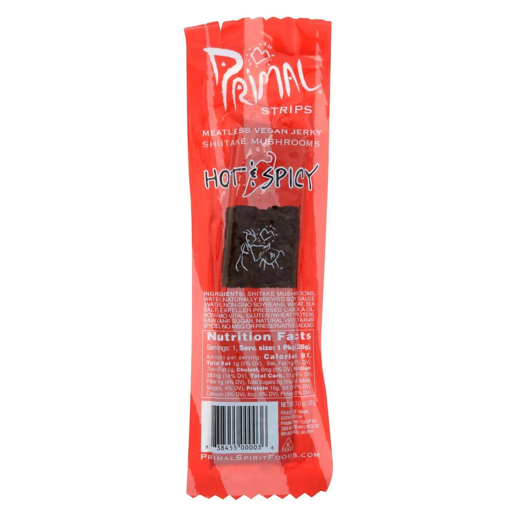 Vegan Jerky - Shiitake Mushrooms - Hot and Spicy - 1 oz - Case of 24 W97556