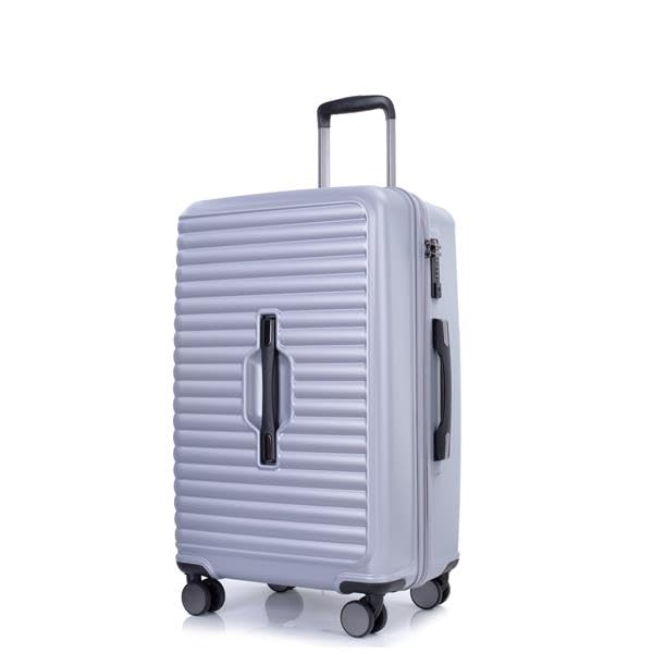 3 Piece PC+ABS Lightweight Luggage Set with TSA Lock (Dark Purple) D956