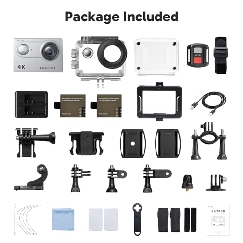 4K30FPS 20MP WiFi Action Camera with EIS Ultra HD Underwater Camera 131FT Waterproof Camera Remote Control 4X Zoom Support External Microphone Silver M42853