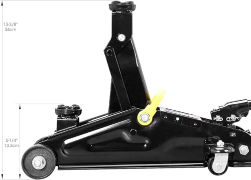 2 Ton Hydraulic Floor Jack Combo with 2 Jack Stands, Black P1553