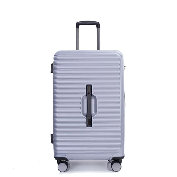 3 Piece PC+ABS Lightweight Luggage Set with TSA Lock (Dark Purple) D956