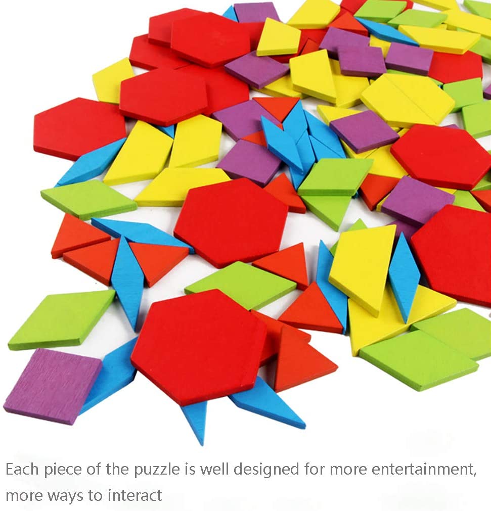 155 Pcs Wooden Geometric Shape Puzzle X27114