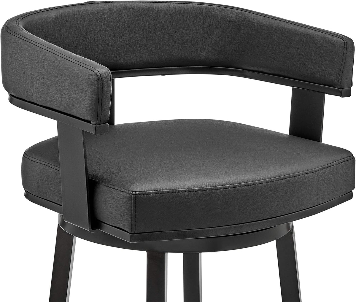 Black Faux Leather Bar Height Swivel Bar Stool C7793