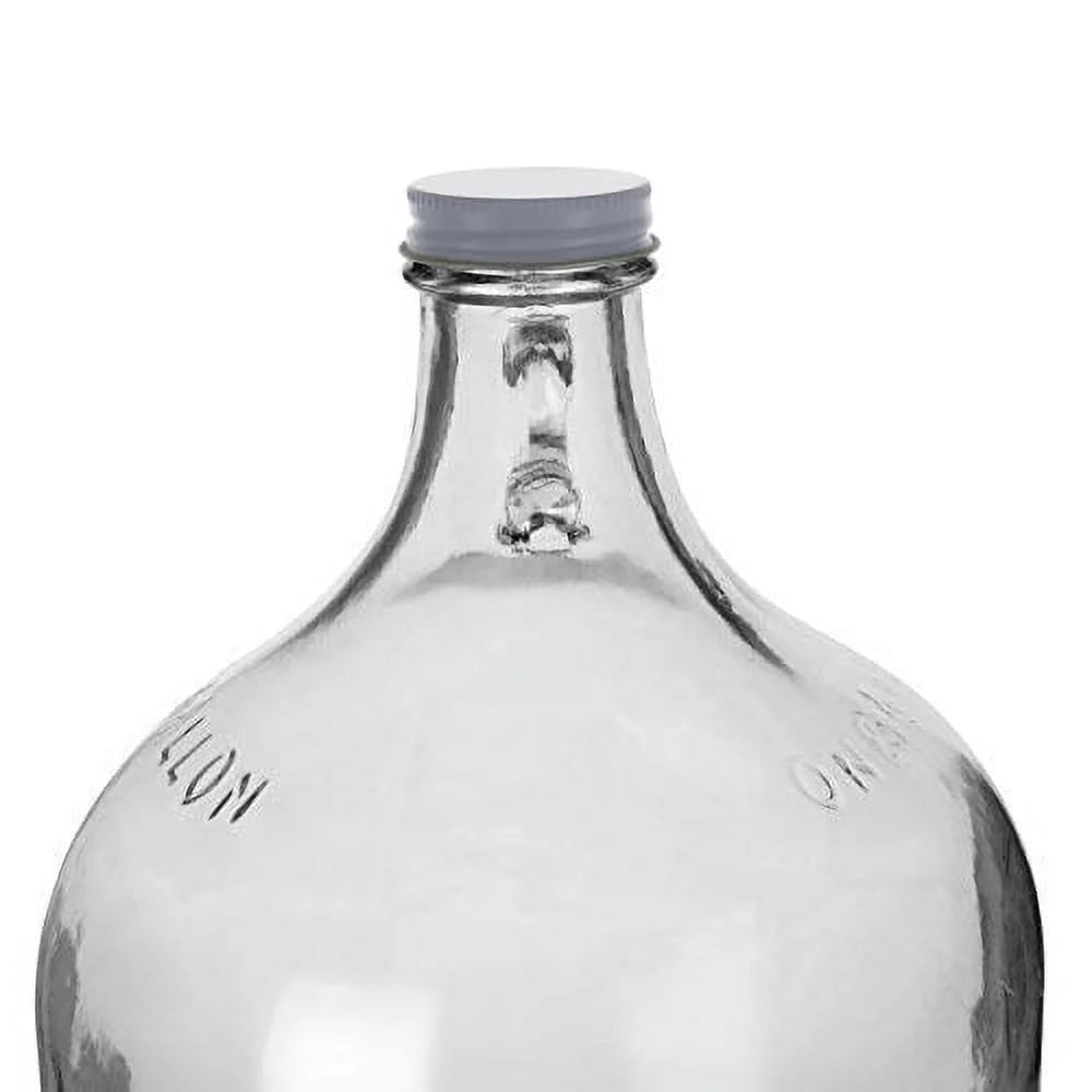 1 gal Glass Water Bottle with Metal Screw Cap (Pack of 4) X7818