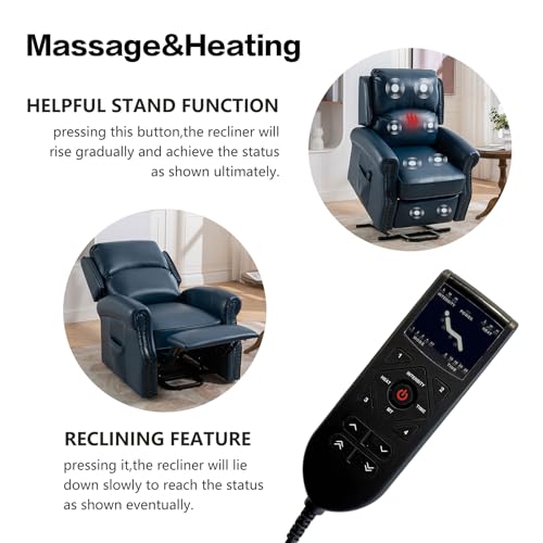 Oversized Power Lift Recliner Chair with Heat and Massage W74313