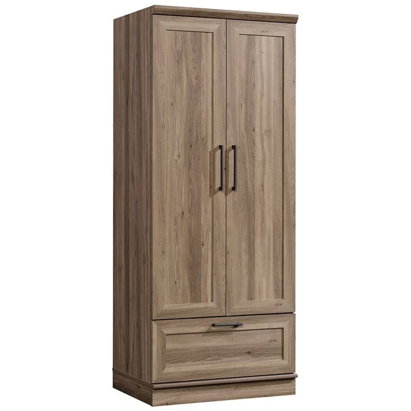 Wardrobe Armoire with 1-Drawer in Salt Oak Q12145