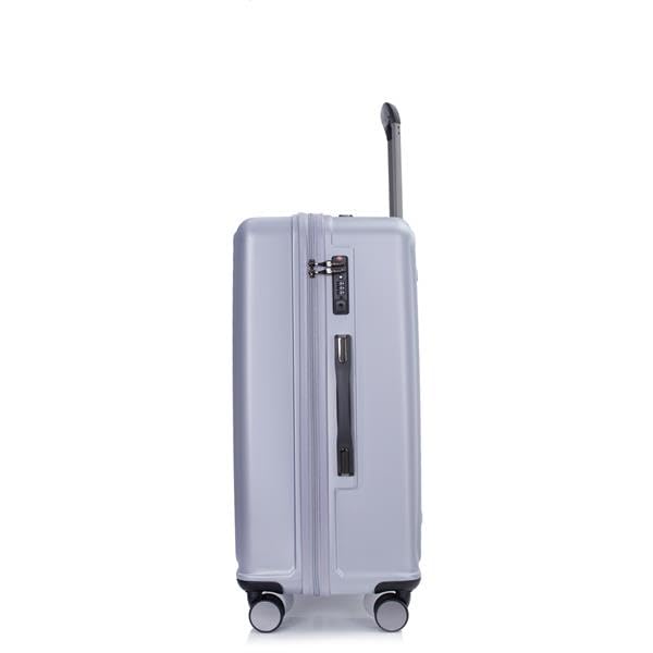 3 Piece PC+ABS Lightweight Luggage Set with TSA Lock (Dark Purple) D956