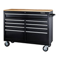 Black 9-Drawer Mobile Storage Cabinet with Solid Wood Top H9980