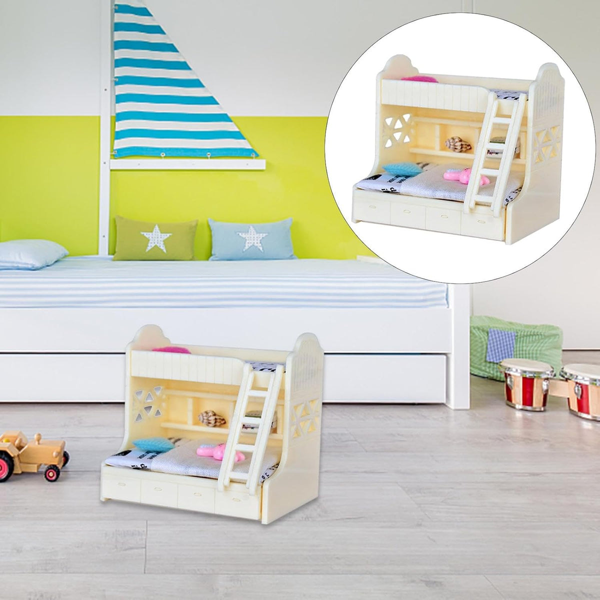 1/12 Scale Miniature Double Bunk Bed S558058