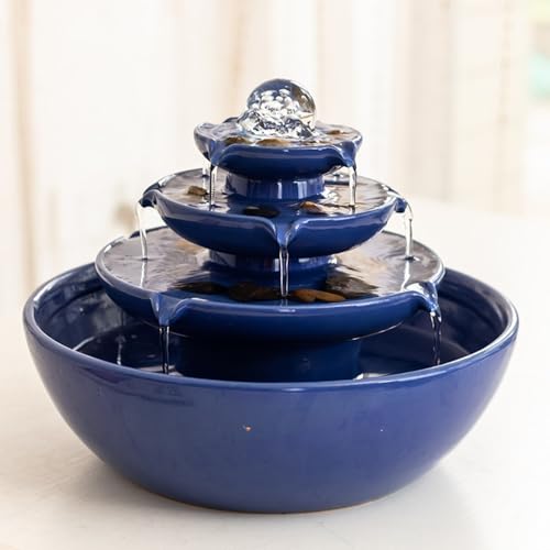 Blue Ceramic Tabletop Fountain O749398