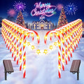 24-Pack Solar Christmas Candy Cane Lights, 144 LED J56083