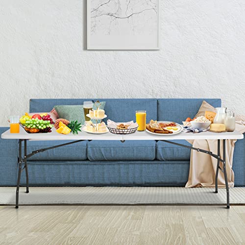 White 4 Ft Heavy Duty Plastic Folding Table M8199
