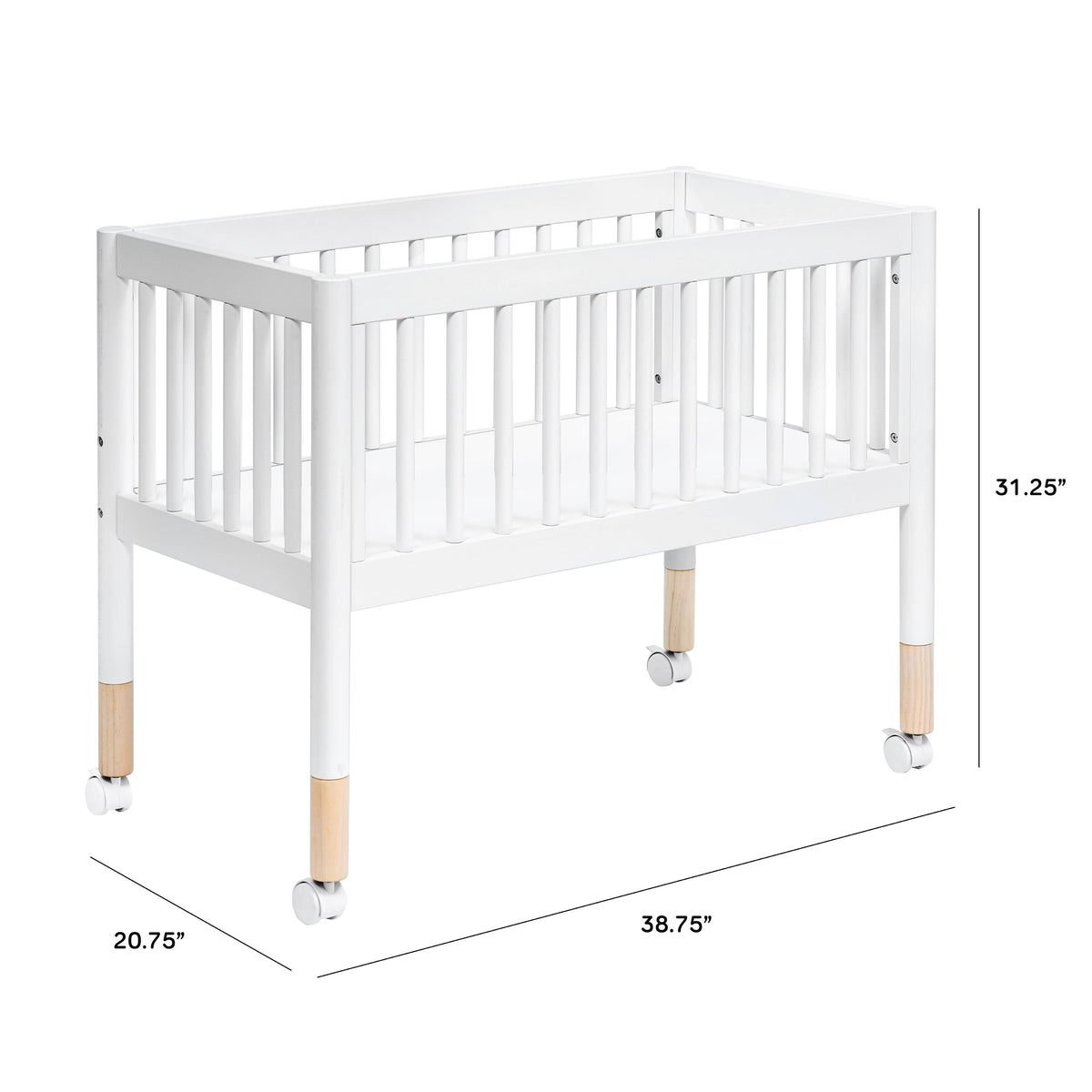 White Washed Natural Portable Bassinet M33096