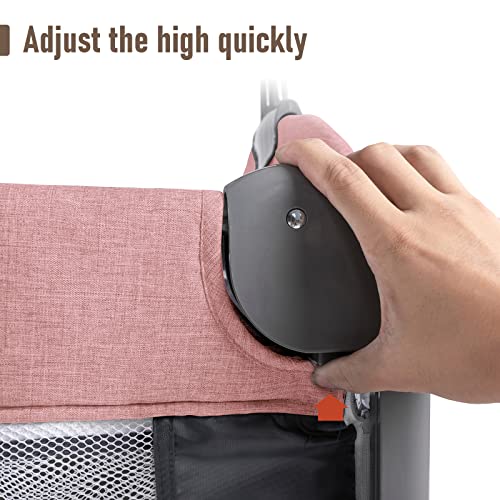 5 in 1 Baby Crib with Bassinet and Changing Table, Portable Travel Baby Playpen (Grey) M47124