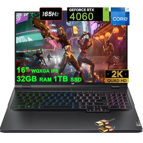 16" WQXGA 165Hz 100% sRGB Intel i7-13700HX 32GB RAM 1TB SSD GeForce RTX4060 8GB Graphic RGB Backlit Win11 Black Gaming Laptop H4406