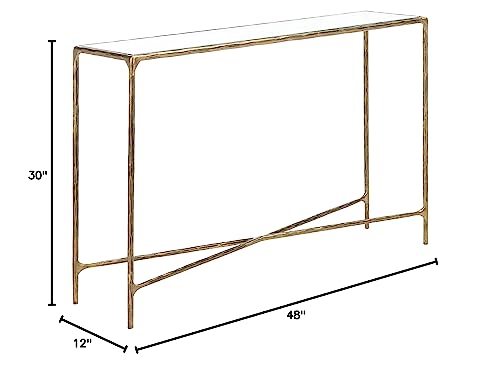 Silver Metal/Tempered Glass Top Rectangle Console Table T685158