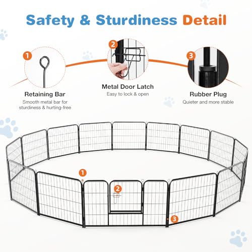 8 Panel 24" Height Metal Dog Playpen with Doors K63763