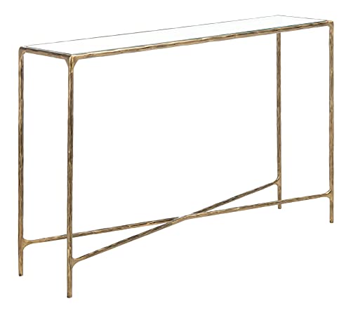 Silver Metal/Tempered Glass Top Rectangle Console Table T685158