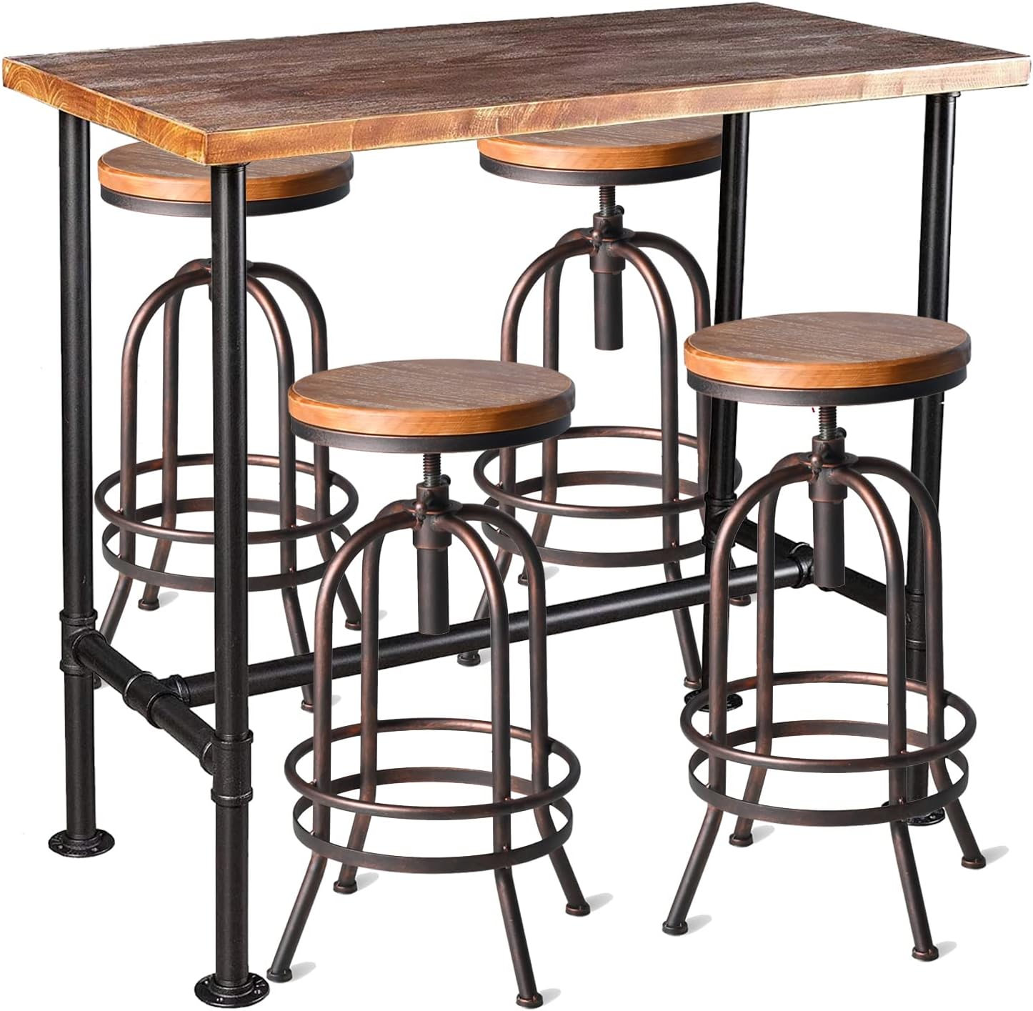 Set of 4 Adjustable Bar Stools and Bar Table Q432957