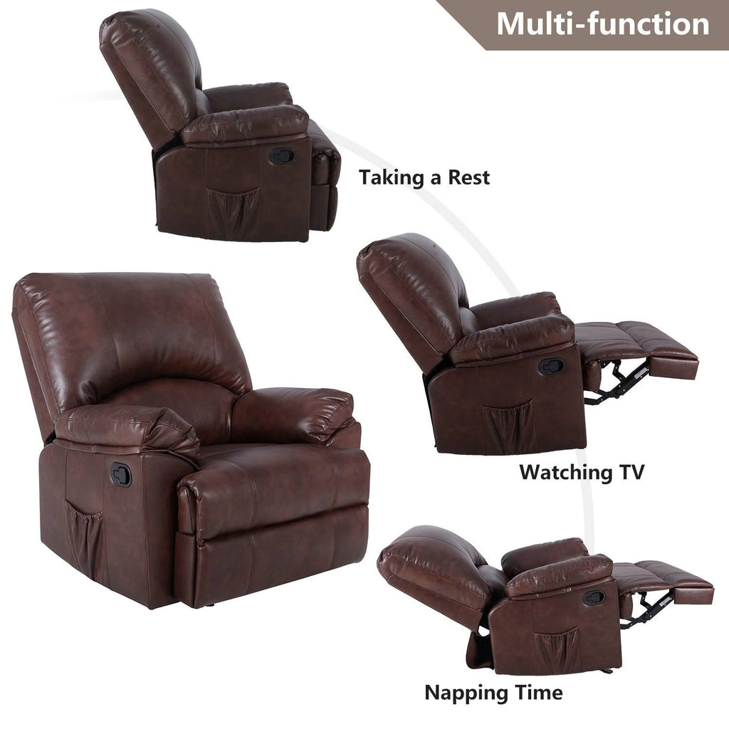 Black PU Leather Rocker Recliner Q855