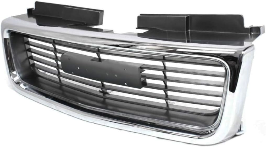 Chrome Shell Grille Assembly with Painted Silver/Gray Insert for GMC Jimmy 1998-2001 U25185