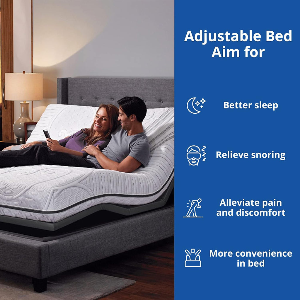 Black Twin XL Adjustable Bed Base with Wireless Remote U455338