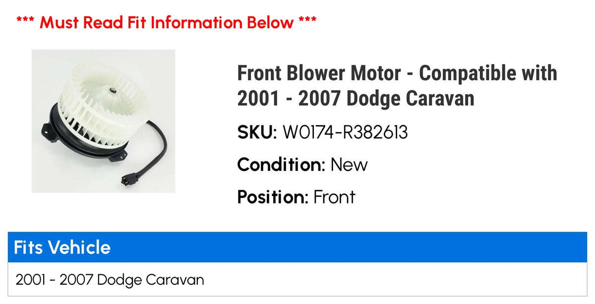 Front Blower Motor E9765