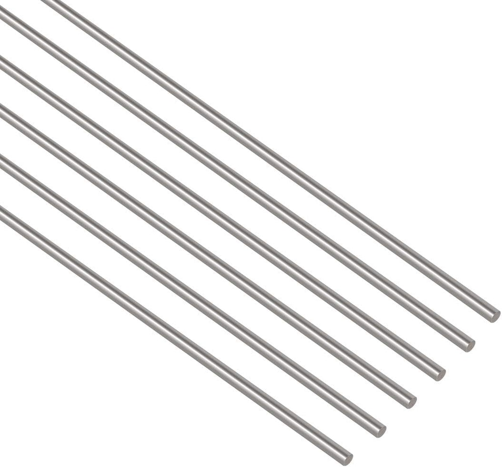 6Pcs 3mm x 300mm Stainless Steel Solid Round Rod Lathe Bar Stock J40184