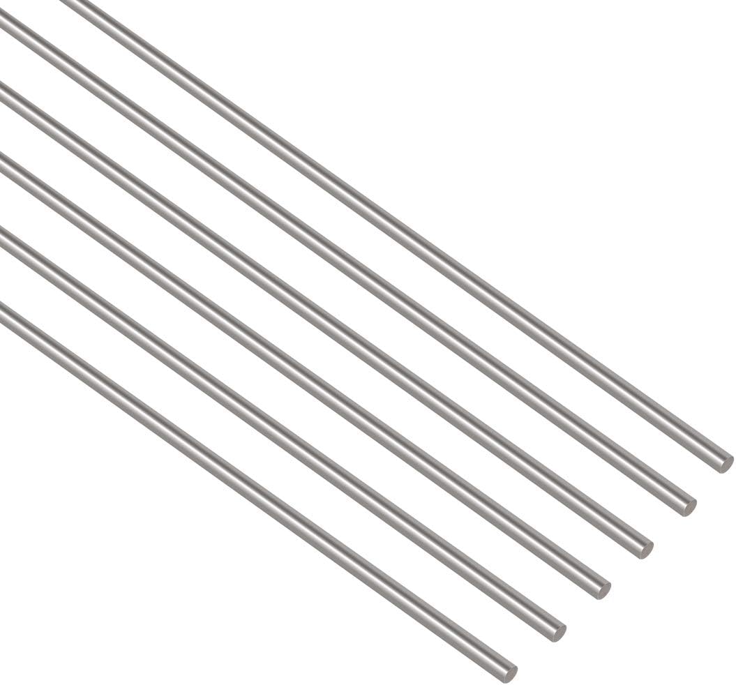 6Pcs 3mm x 300mm Stainless Steel Solid Round Rod Lathe Bar Stock J40184