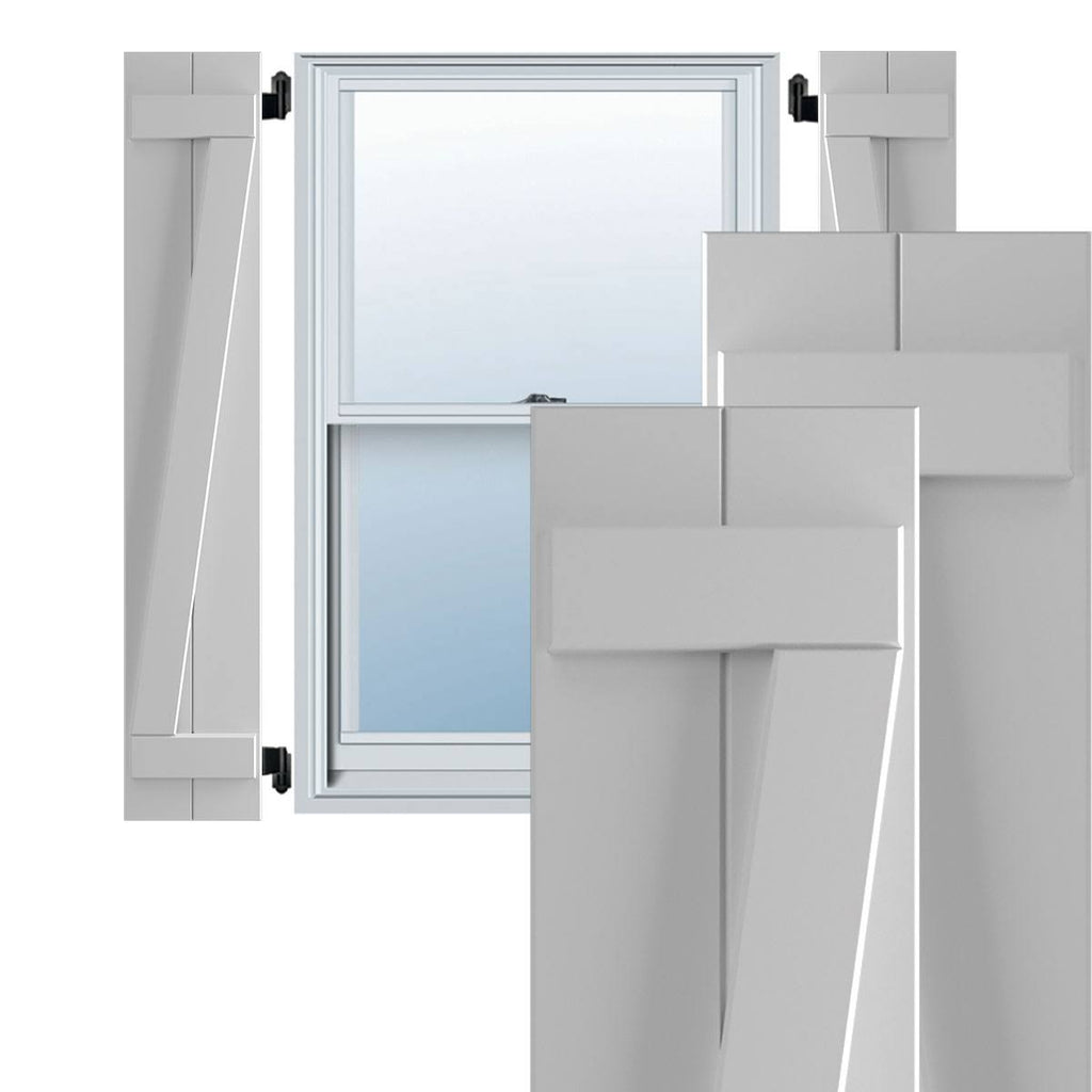 10-3/4x22 x 52x22 PVC Board and Batten Shutters with Z-Bar, Primed G5803