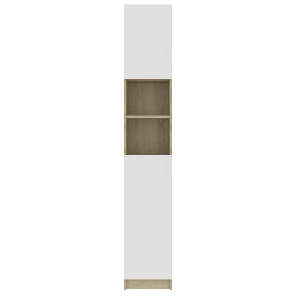 White and Sonoma Oak Bathroom Cabinet Chipboard S171
