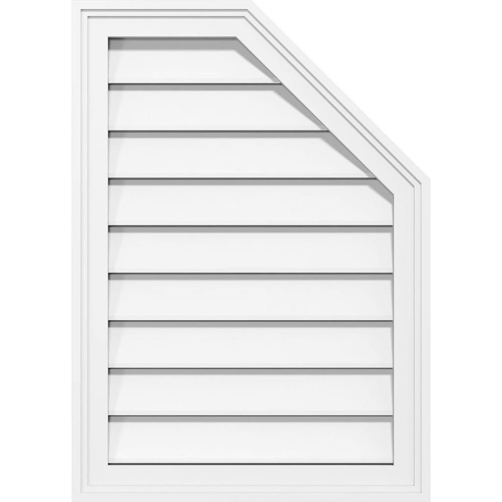 Half Octagon Top Right Surface Mount PVC Gable Vent E1164