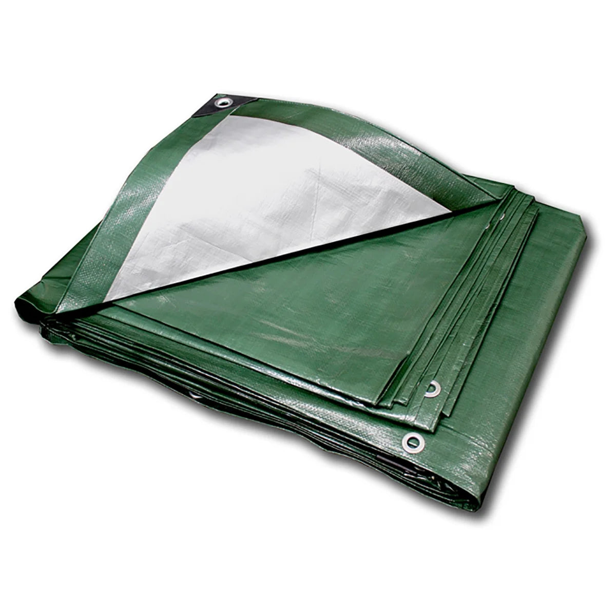 Green/Silver Heavy Duty Polyethylene Tarp, 12’ x 14’, 5 oz. J40752