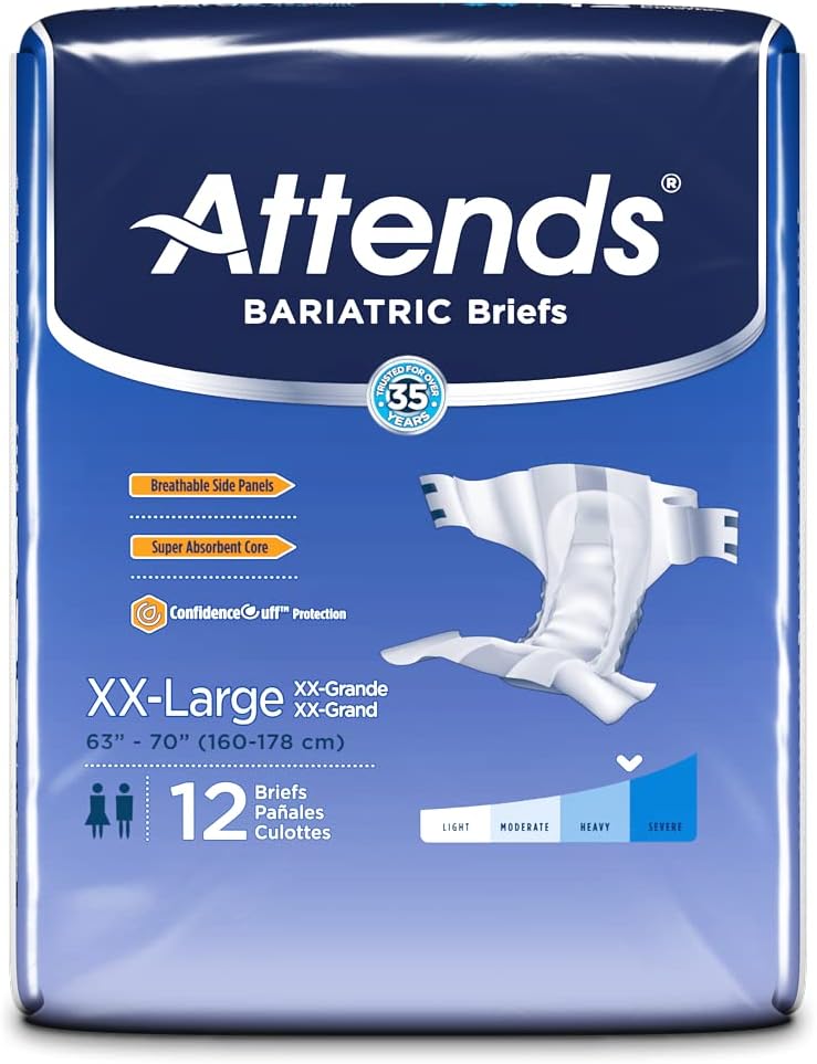 XX-Large Unisex Bariatric Briefs, 48 Count Pack of 2 V79680