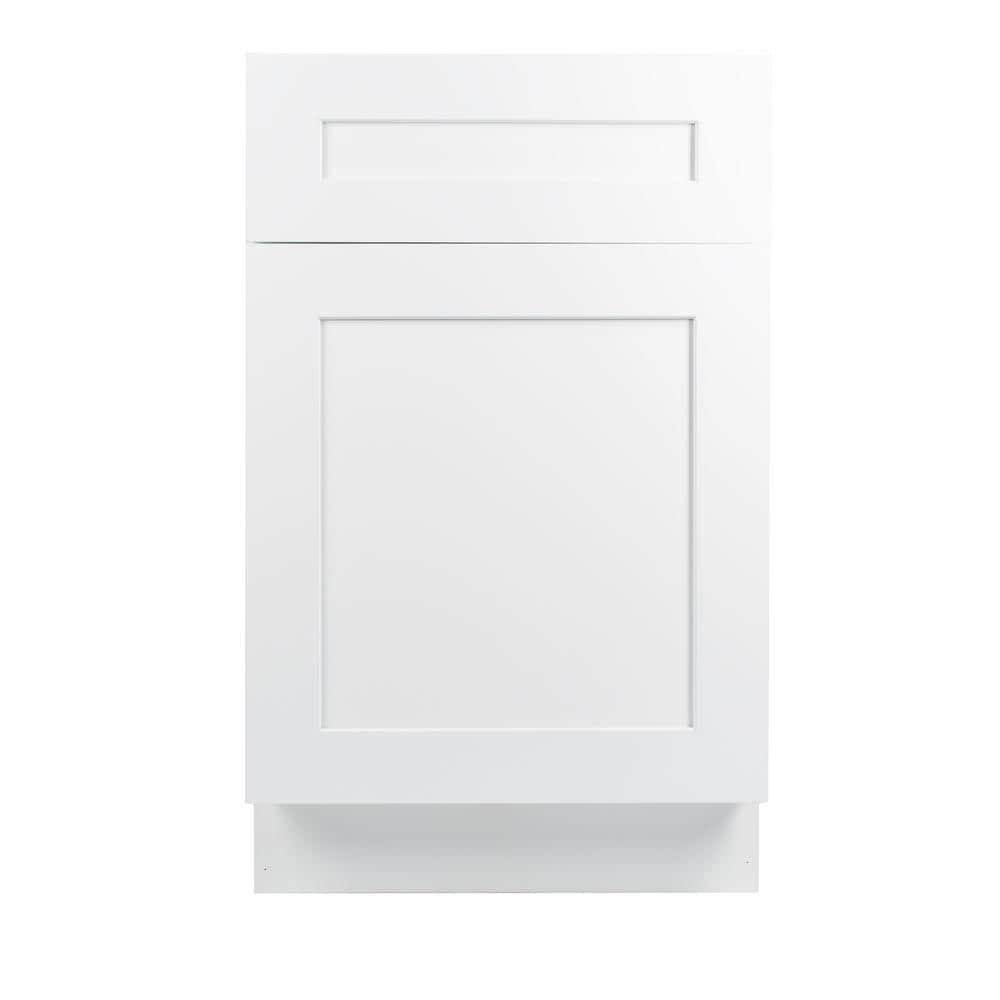 White Shaker Base Cabinet with 1 Door and 1 Drawer B518474