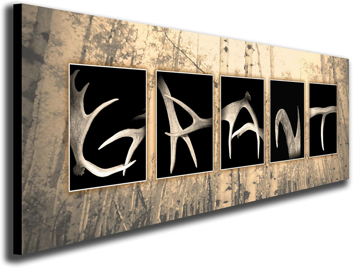 Antler Name Art Block Mount G7314