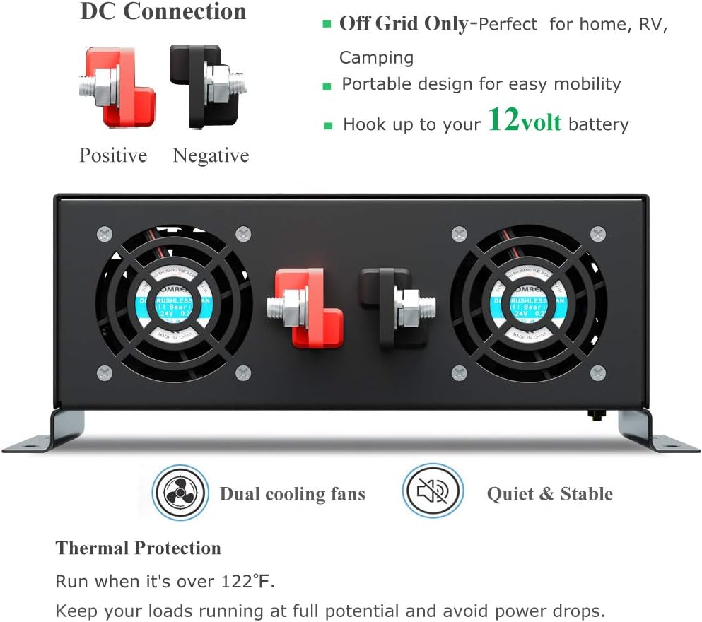 3500W 12V Black Power Inverter F755598